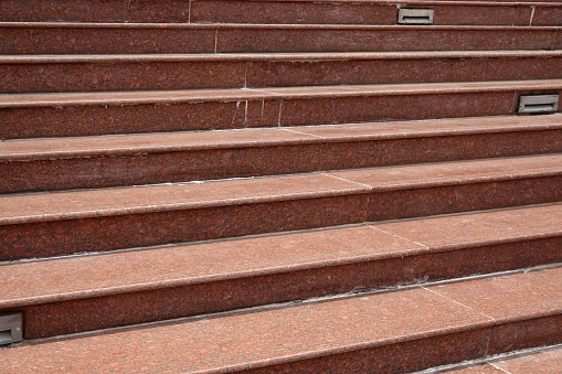 Red Marble stairs and granite outdoor flooring