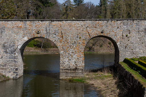 A medieval stone bridge