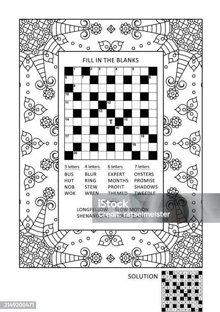Crossword Puzzle And Coloring Activity Page For Grownups With Crossword Puzzle And Coloring Activity Page For Grownups With