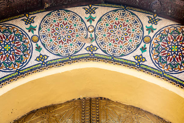 istock Wooden, ceramic and stone ornates on building facade 2149202633