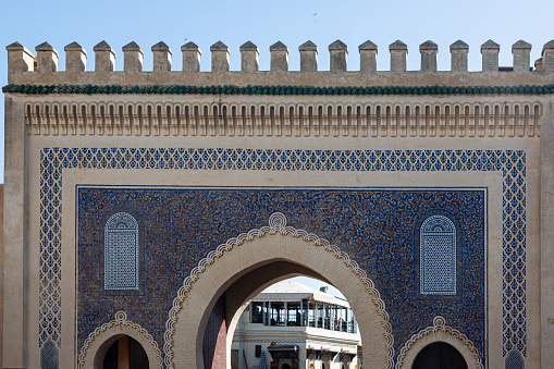 Detail from fortification of old city of Fes