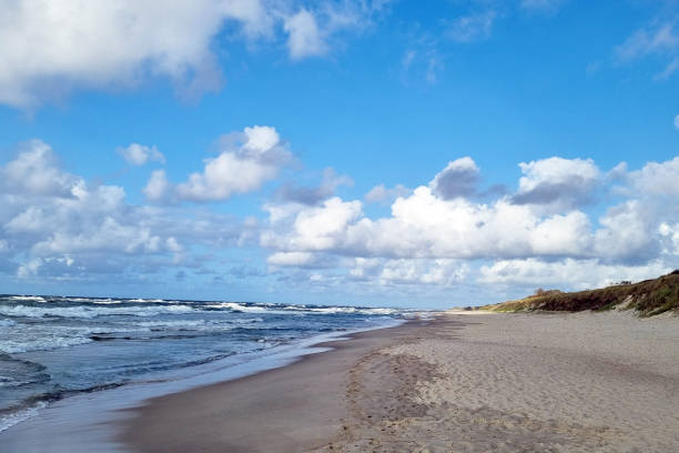 Beautiful Baltic Sea coast with blue sky.