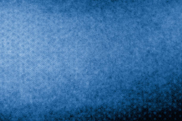 Japanese pattern on the old paper background in blue tone.