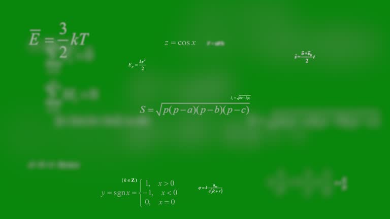 Math equations Background Greenscreen effect Chroma key