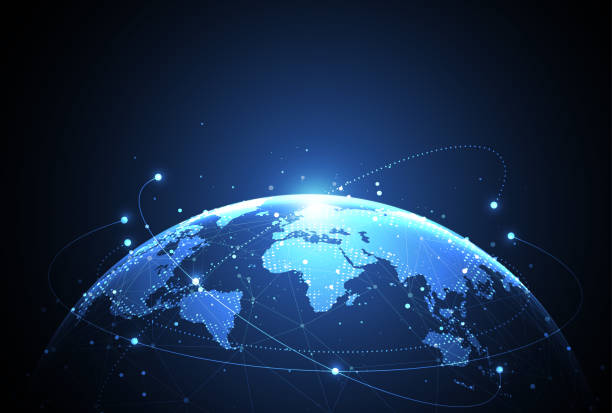 istock Global network connection. World map point and line composition concept of global business. Vector Illustration 2149208556