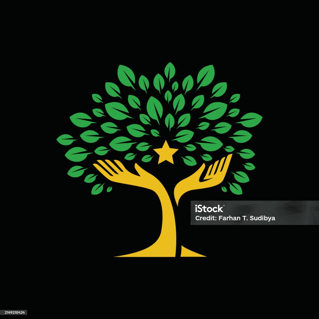 Tree Hand Design Tree Hands Logo Vector Illustration Stock Illustration - Download Image ...