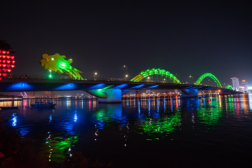 The most beautiful Viewpoint Dragon Bridge da nang city, vietnam.