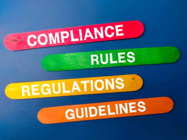 istock Colored ice cream stick with the word COMPLIANCE RULES REGULATIONS GUIDELINES. 2149212998