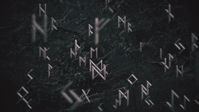 Dark Runic Symbols Motion Background