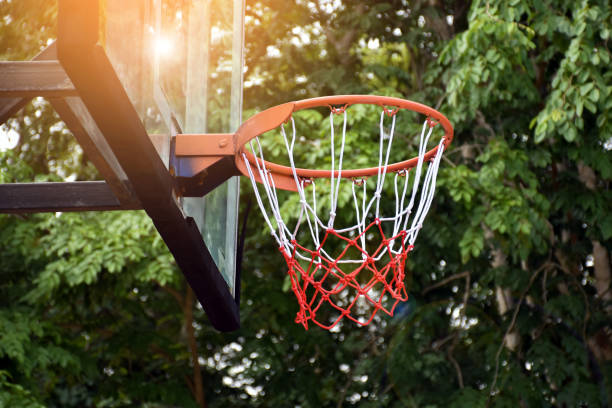 istock Basketball hoop on outdoor shooting target. 2149214300