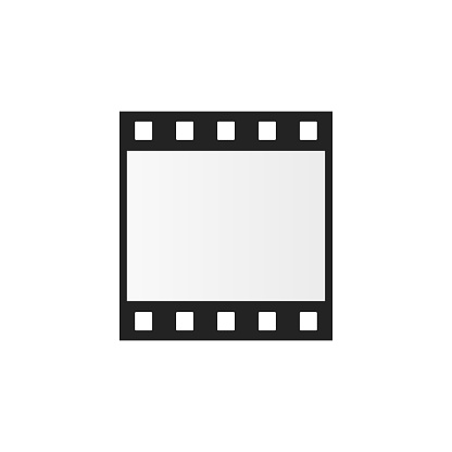 Movie film strip, one frame of filmstrip or old photo negative vector illustration