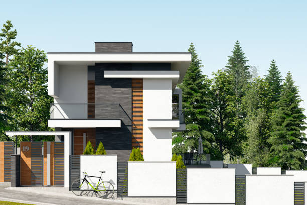 istock Modern Luxurious Villa with garden. 2149217154