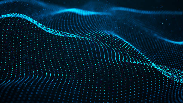 istock Abstract wave of many points. Futuristic background illustration. Dust particles. 3d rendering 2149217366