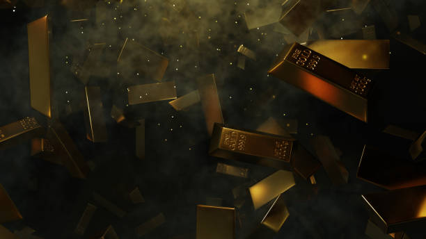 istock Gold Bars Floating In The Air 2149218874