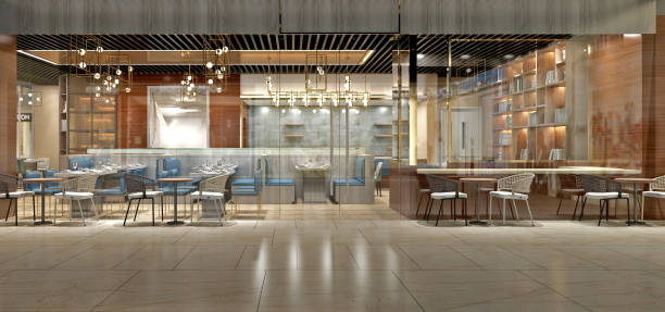 istock 3d render of modern cafe restaurant 2149219570