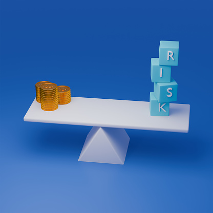 Financial, economic risk and risk perception, decision making concep, 3d render