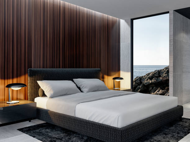 istock Modern Luxury style master bedroom with natural stone tiles. 2149220337