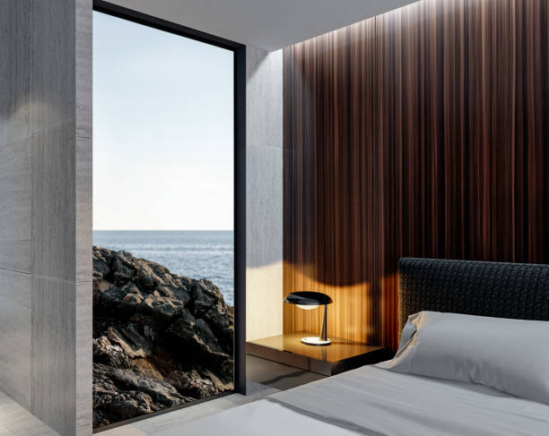 istock Modern Luxury style master bedroom with natural stone tiles. 2149220343