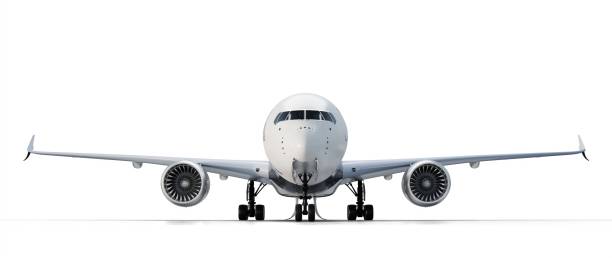 istock White commercial airplane isolated on white background 2149220367