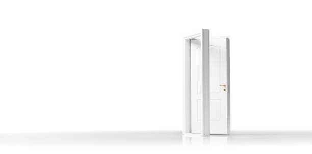 istock White open door isolated on white 2149220386