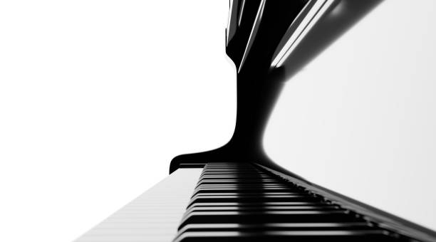 istock Elegant grand piano perspective view on white background 2149220416