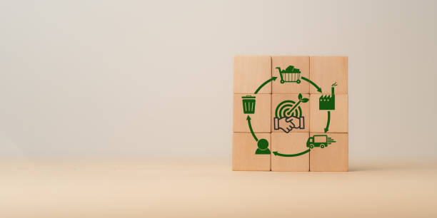 istock Sustainable business value chain concept. LCA, Life cycle assessment . Positive environmental impact to value chain product. Carbon footprint reduction. ISO LCA standard aims to limit climate change. 2149221237