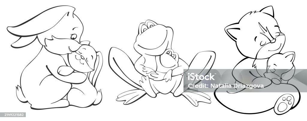 Vector Animal Contur Forest Animals Contour Vector Drawing Stock Illustration - Download ...