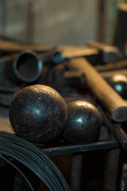 istock Metal balls on the table in the workshop 2149222476