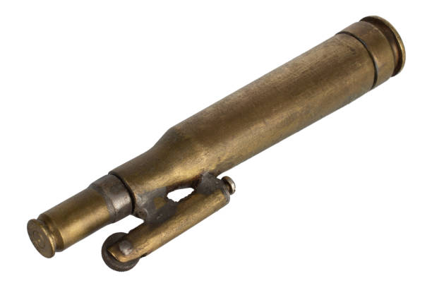 istock Vintage lighter handmade from ammo case isolated on a white. 2149224113