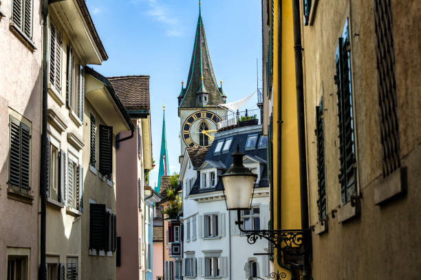 istock Old Town Zurich with St. Peter Church 2149224492
