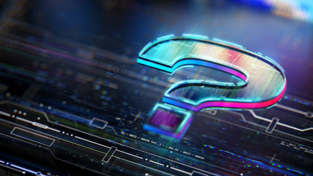 istock Got questions? Digital question mark concept background. Futuristic question icon in world of technological progress and innovation. CGI 3D render 2149224965