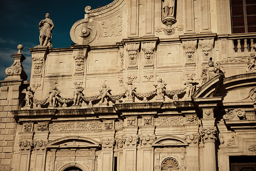 Statues On Basilica collegiata di San Sebastiano In Acireale, Sicily, Italy