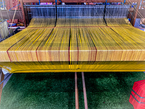 Balinese cloth weaving process