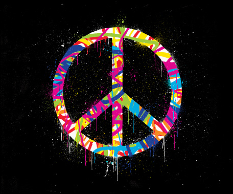 Peace symbol, graffiti style.