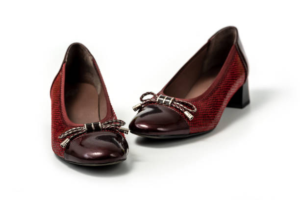 istock Slip on female leather brown shoes 2149229918