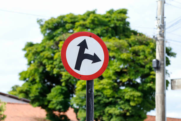 istock white traffic sign indicating two directions 2149230831