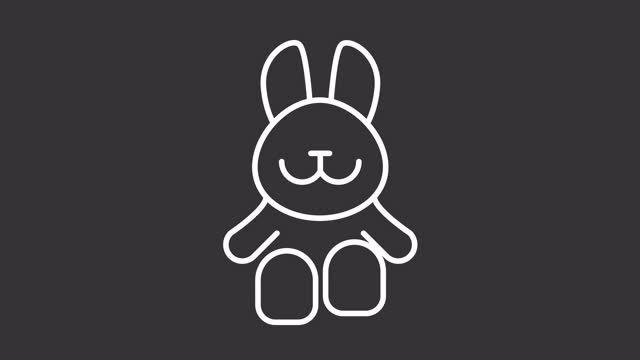 Animated plush bunny white icon
