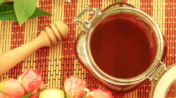 istock Pure mountain honey in an airtight jar 2149232851