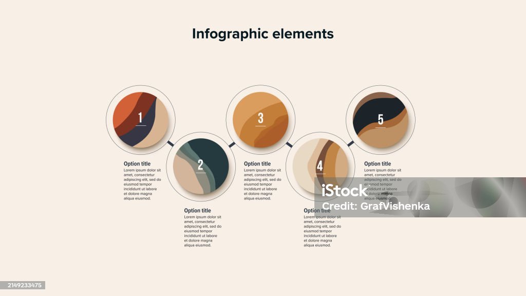 Process Questions Graphics Business Process Chart Infographics With 5 Step Circles Round Workflow ...