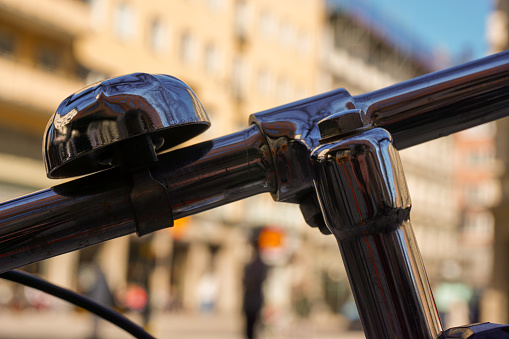Close-up of a bicycle handlebar