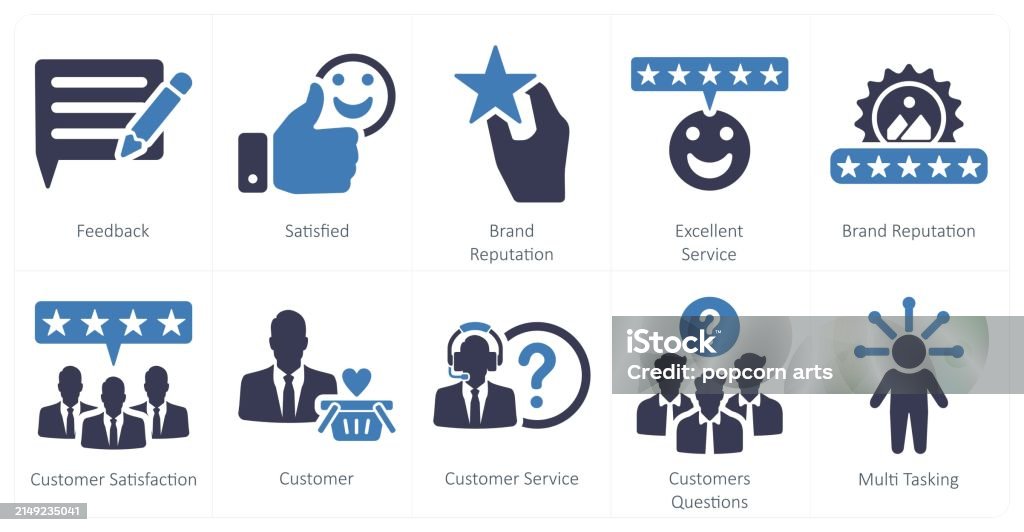 Cliente Satisfecho Icon Ilustración de Un Conjunto De 10 Íconos De Servicio Al Cliente Como ...