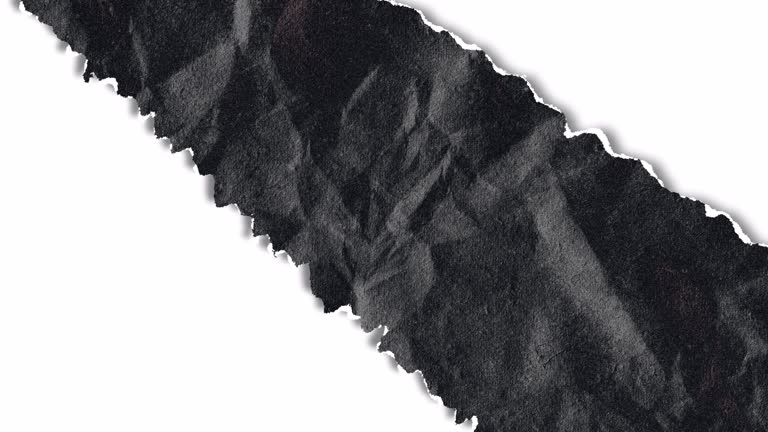 Torn Paper with Alpha Channel. Paper wrap torn transition animation background. A paper is torn on a transparent background.