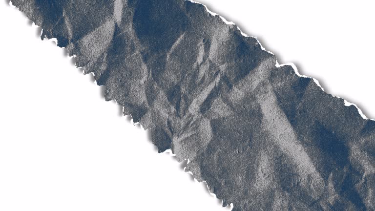 Torn Paper with Alpha Channel. Paper wrap torn transition animation background. A paper is torn on a transparent background.