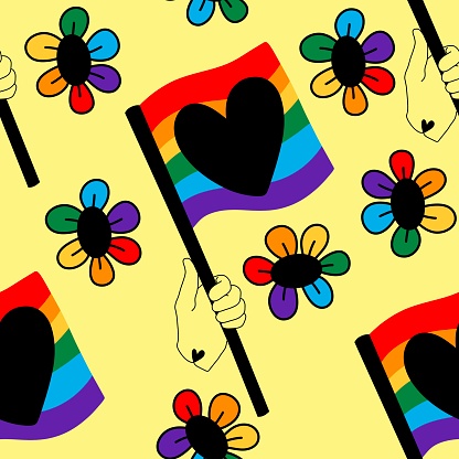 Pride lgbt seamless rainbow pattern for fabrics and wrapping paper