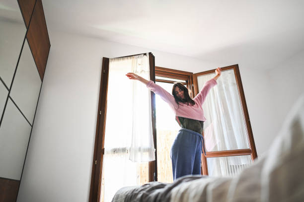 istock Cheerful woman in morning. 2149242250