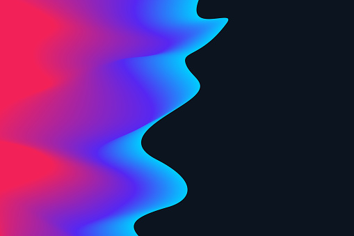 Radiant holographic gradient wave with a bright, smooth curve against a dark background, embodying digital elegance.