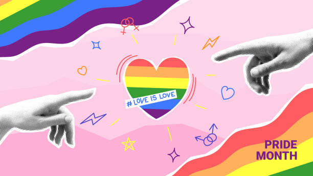 pride hónap kollázs koncepció - büszke témájú stock illusztrációk