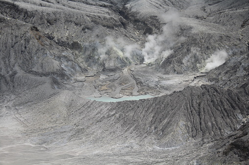 The volcanic crater of Mount Tangkuban Perahu Bandung