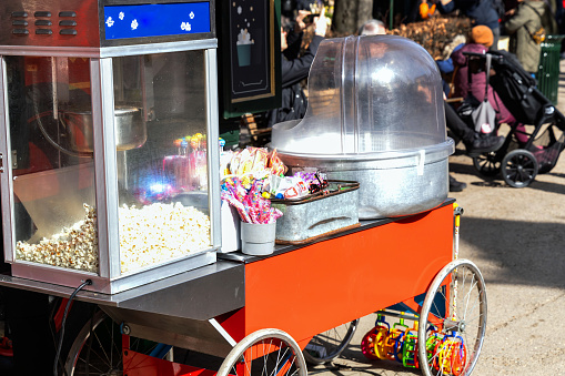 Retro Popcorn popper Machine in the park