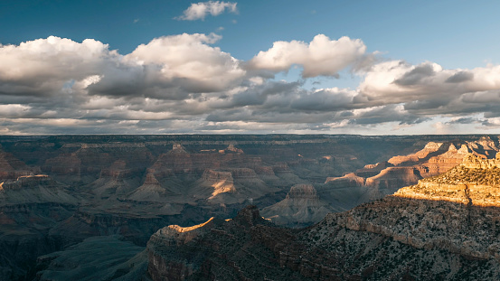 Aerial view of Grand Canyon at sunrise